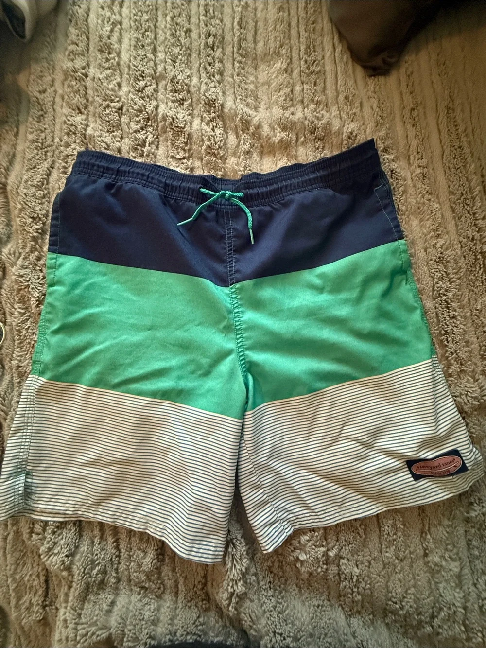 Vineyard Vines Colorblock Swim Trunks - Navy & Teal